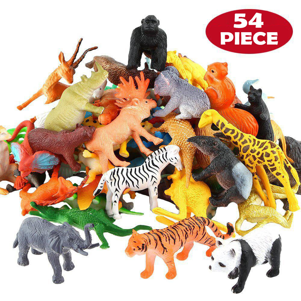 Dinosaur Figurine Set - 54 قطعة مجموعة ألعاب حيوانات الغابة