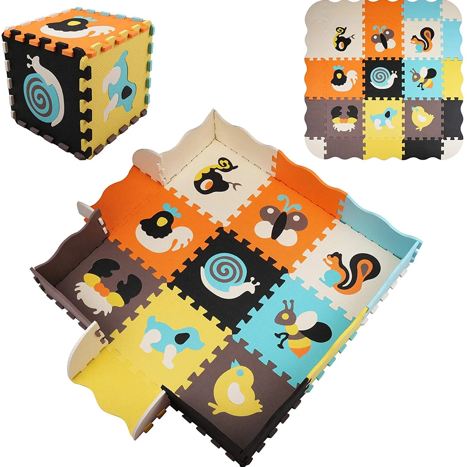 Kids Yoga Toys - الحيوان نمط الطفل تلعب حصيرة لغز